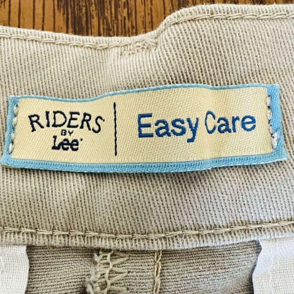 Riders Women's Chino Pants Size 8M Easy Care Straight Leg Mid Rise Stretch Beige - Picture 5 of 10